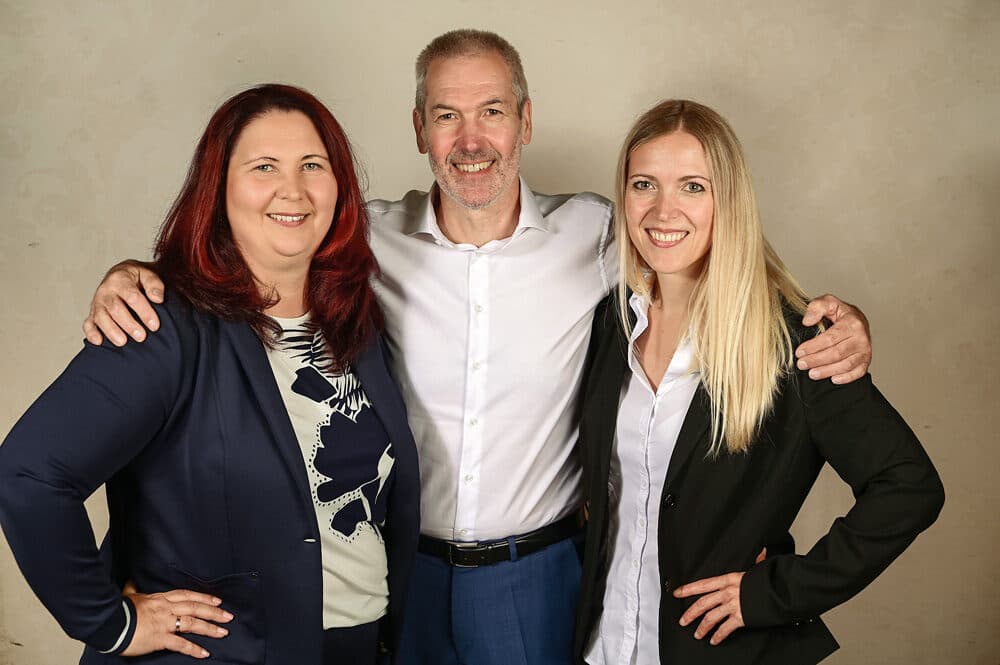 Die Geschäftsführung von Möbel Ritter: Stephanie Adam, Uwe Ritter und Sandra Oderwald