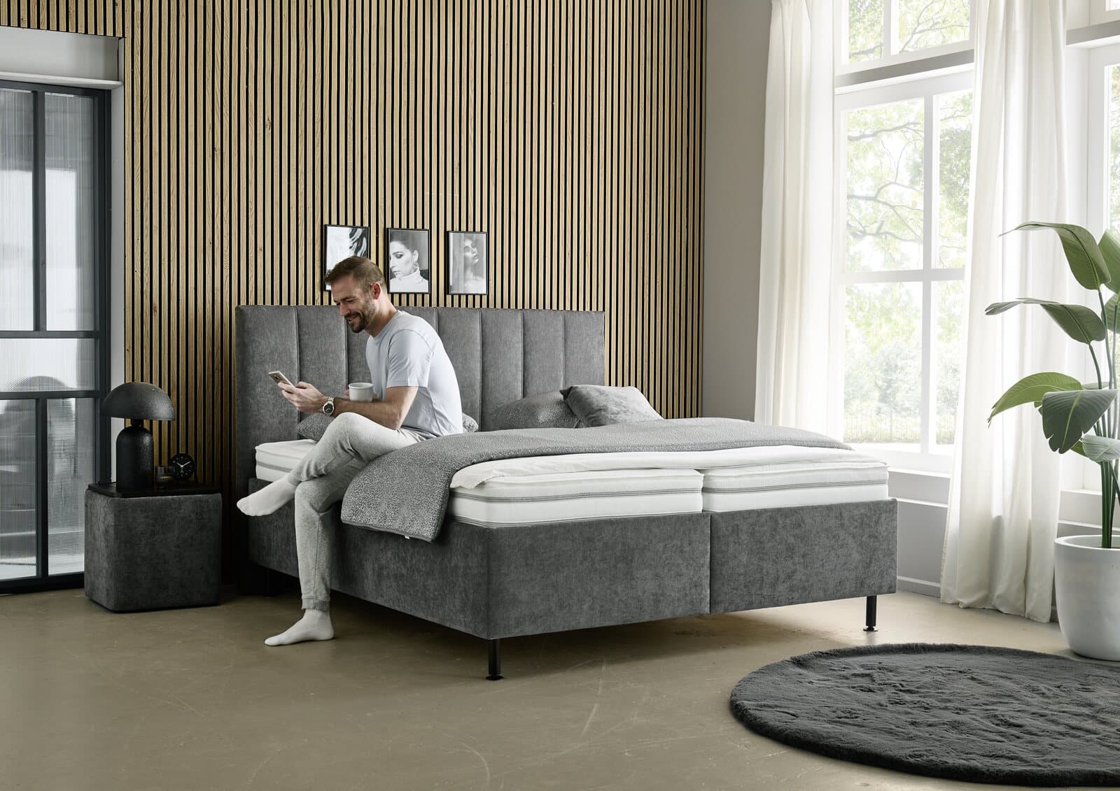 Polsterbett LS26 Celara mit Bettkasten und Taschenfederkernmatratzen